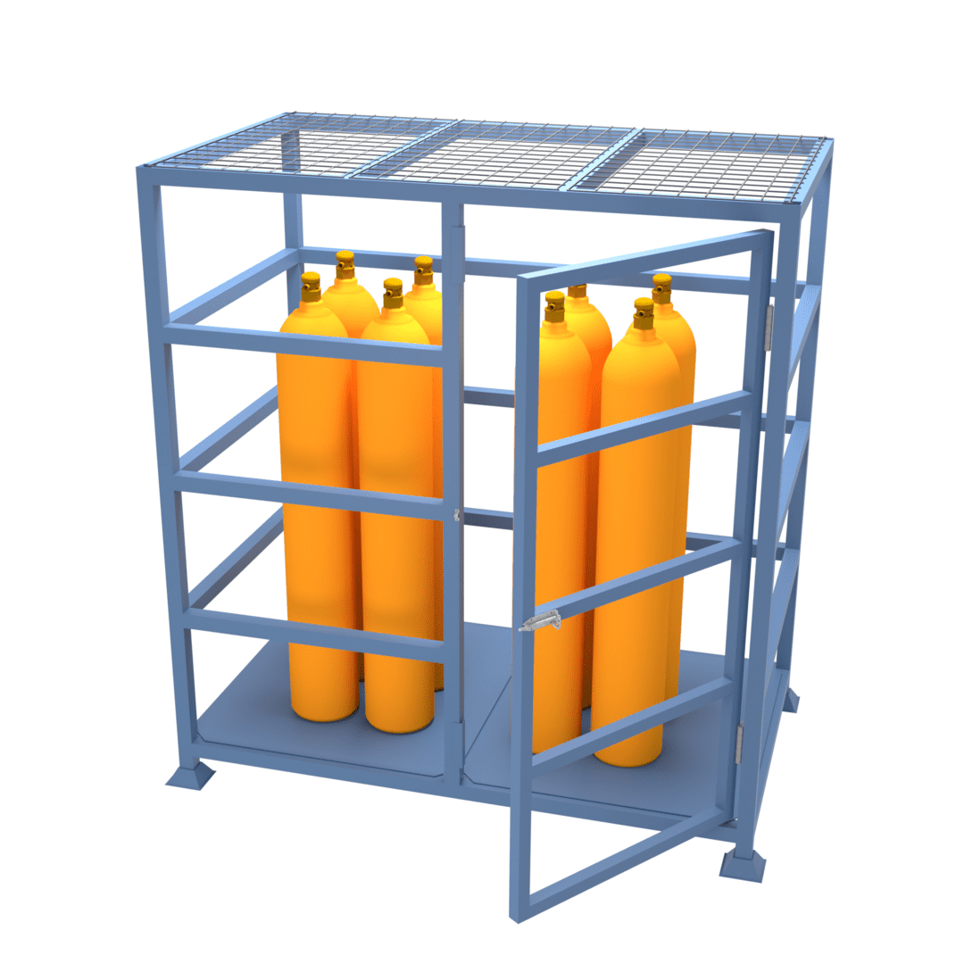 Gas Bottle & Cylinder Storage Cage, Single Vertical, 5-10 Cylinders