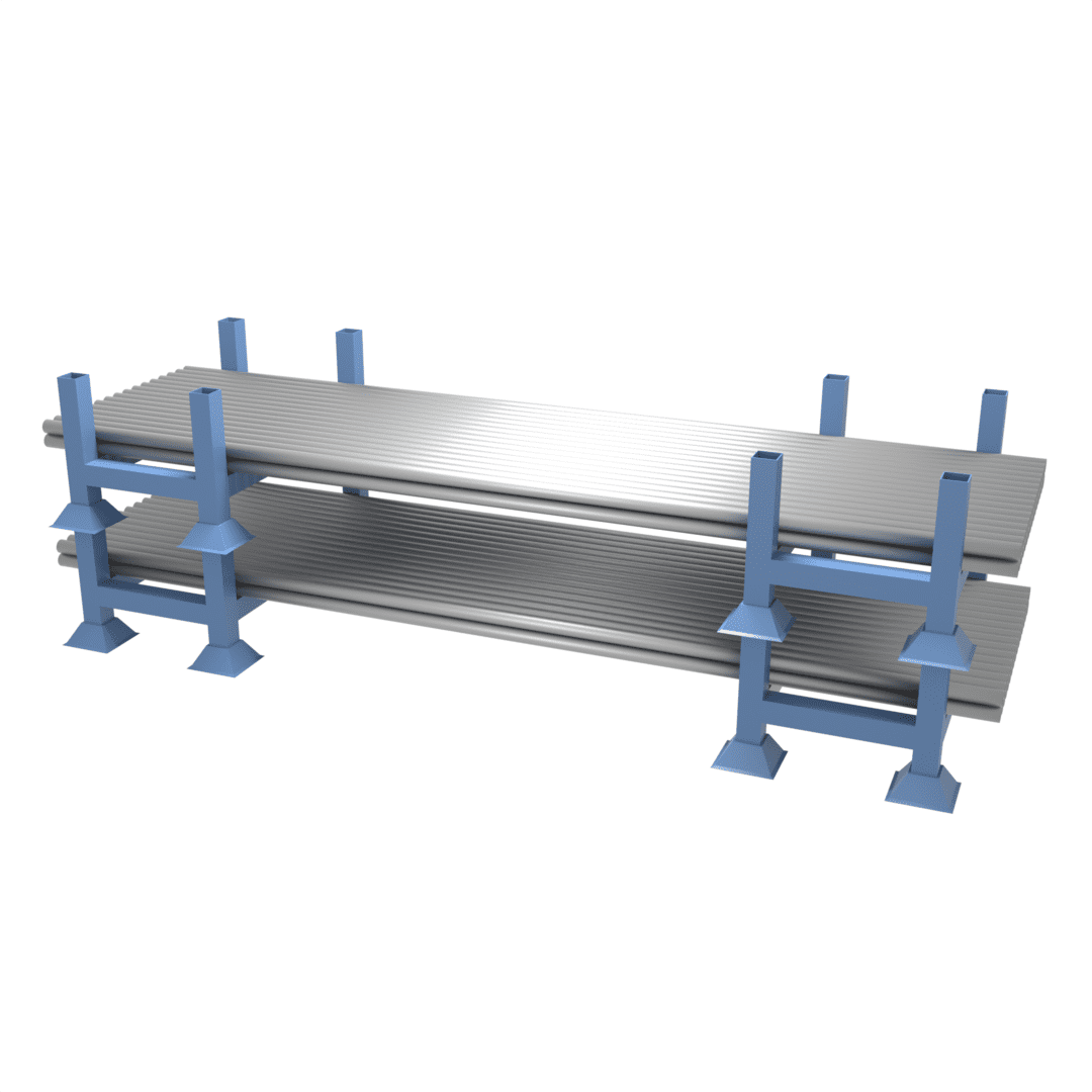 Drawing of our Stackable Cradle Stillage designed for the storage of metal bars, tubes & pipe products