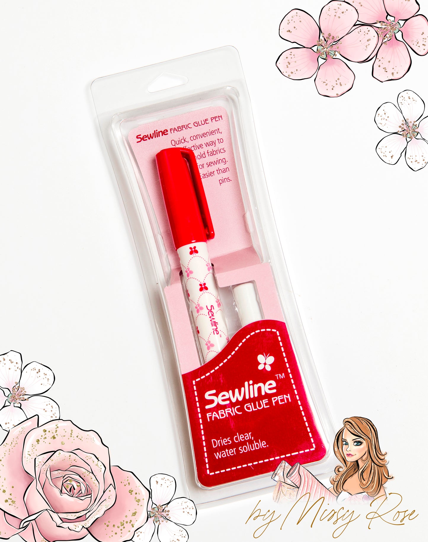 Sewline - Glue pen refill pink - 2 pack – Fabric By Missy Rose