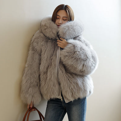 big jacket with fur hood