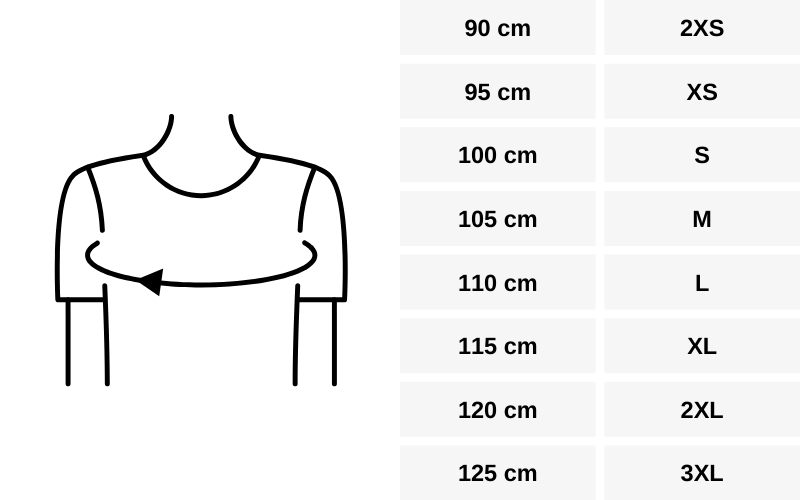 Size guide Keis J501RP