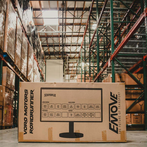 EMOVE Roadrunner box in warehouse