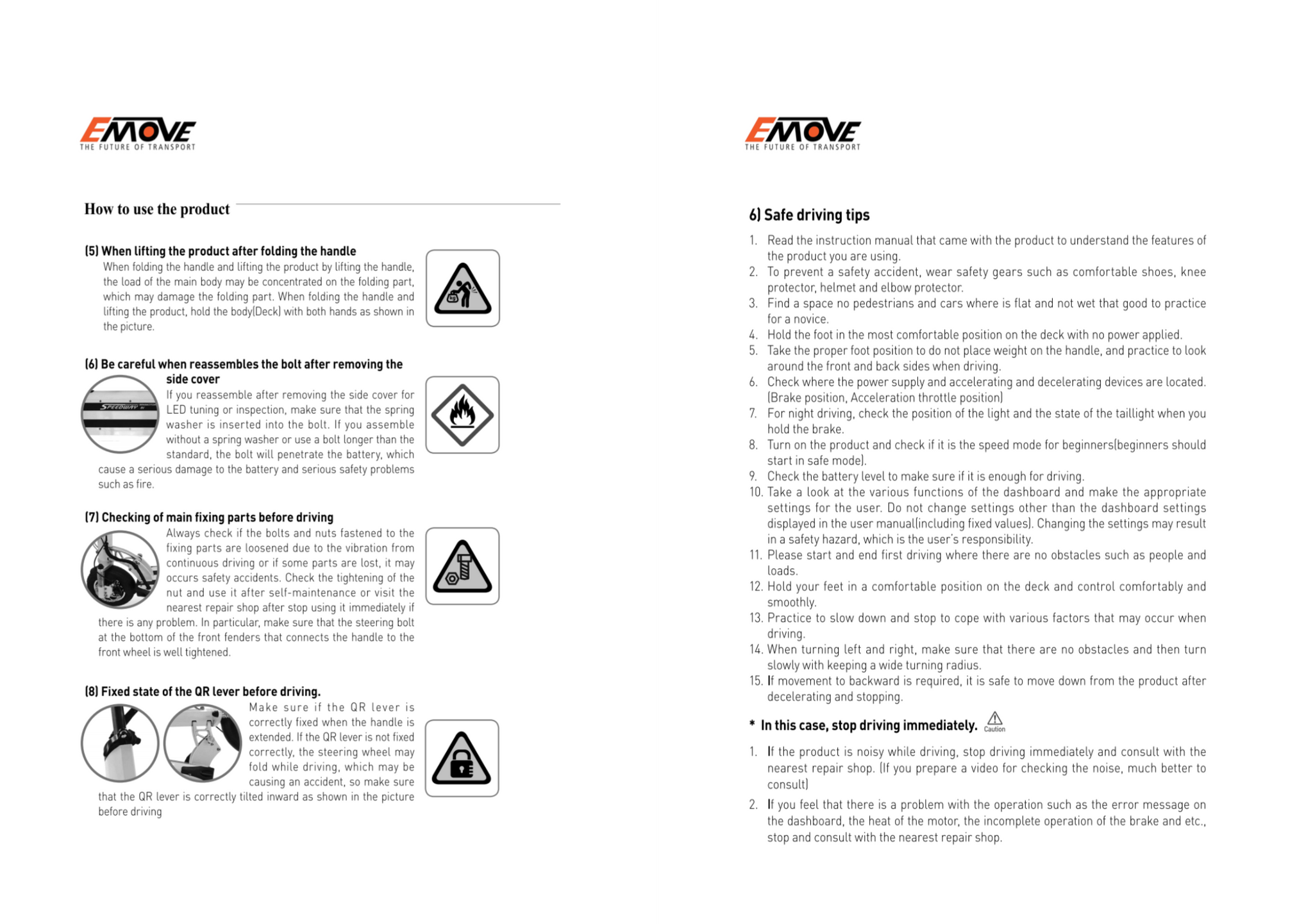 revidere Outlook USA USER MANUAL for EMOVE Cruiser Electric Scooter - VORO MOTORS