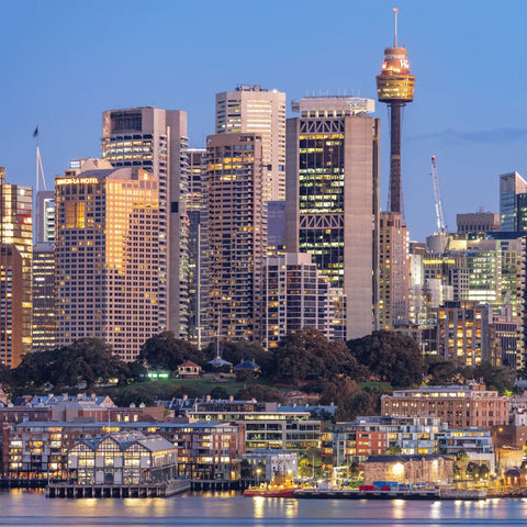 Sydney, Australia, skyline with skyscrapers and waterfront