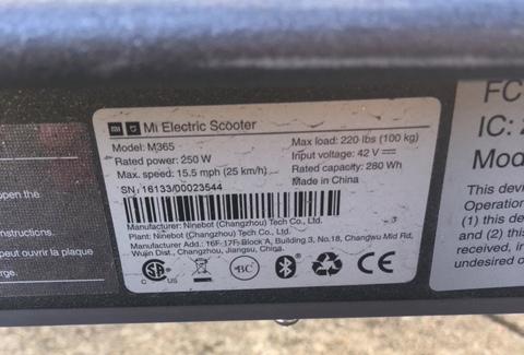 xiaomi electric scooter sticker