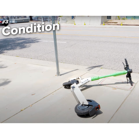 Rental electric scooter in poor condition 