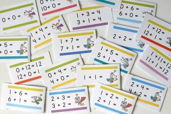 Addition Facts To 10 Flashcards Printable