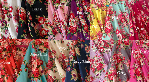 floral kimono robes for bridesmaids