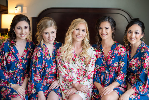 floral kimono robes for bridesmaids