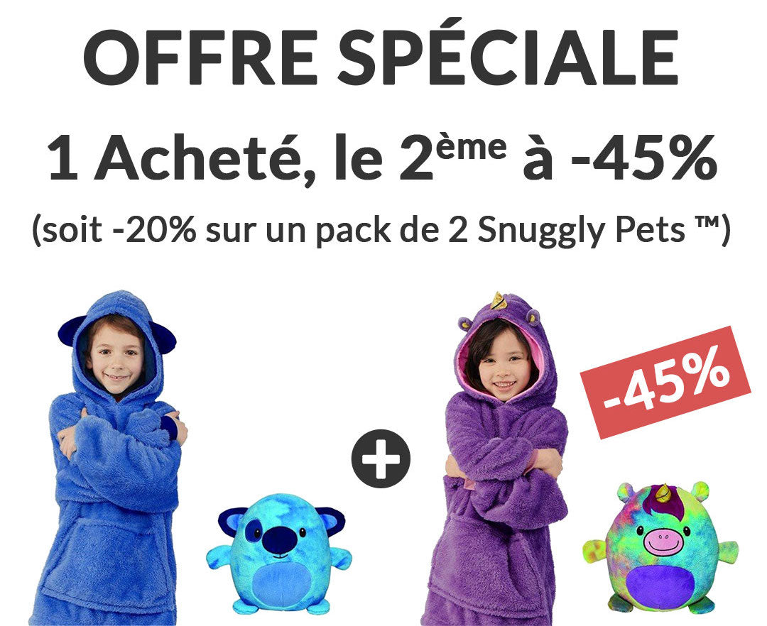 Snuggly Pets 2 en 1 Sweat & Peluche Animal