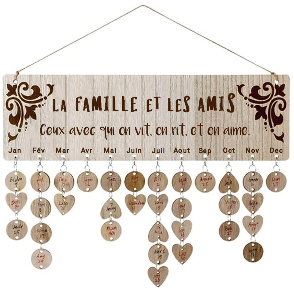 FAMILOVE ™ - Plaque Calendrier d'Anniversaire pour Famille et Amis – 👶