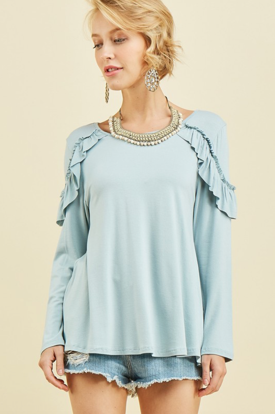 ruffle shoulder top