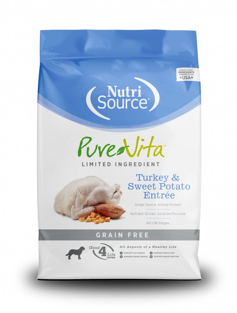 Pure Vita Turkey & Sweet Potato Entrée Grain Free Dry Dog Food - Le Pup