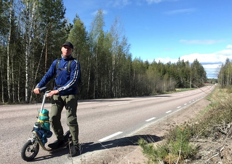 Somewhere in Sweden may 2020 with a Boardy kick scooter
