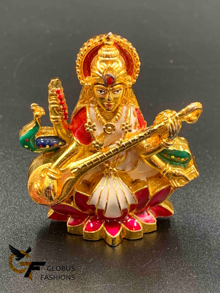 Enamel paint Saraswathi Devi idol – Globus Fashions