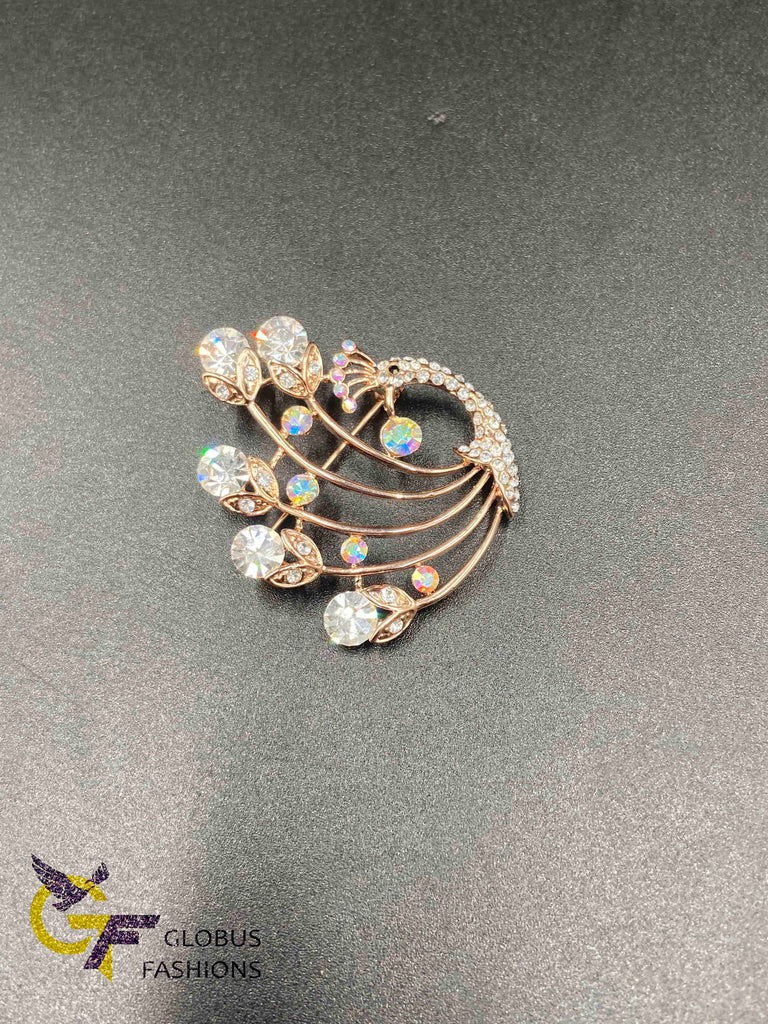 Peacock design cz stones saree pin/ brooch – Globus Fashions