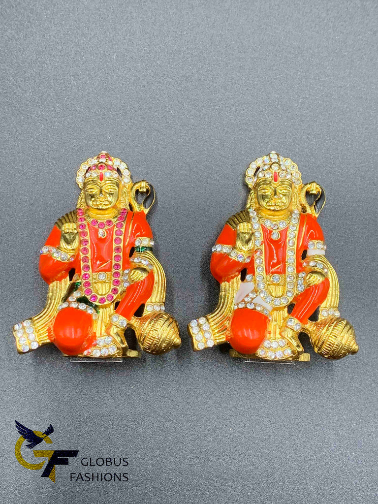 Hand Painted enamel Lord Anjaneya Swami car idol – Globus Fashions