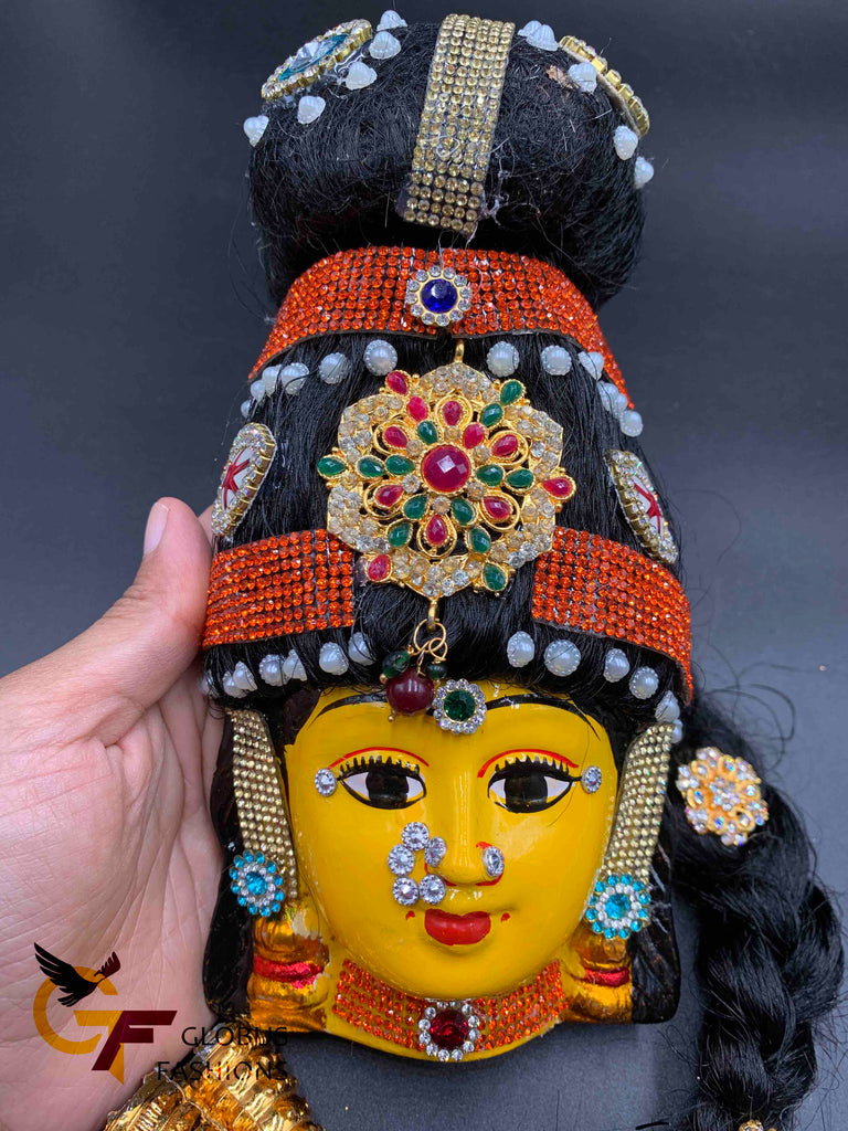 Varalakshmi Devi Face Idol with jewelry – Globus Fashions