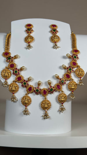 Temple Coin Heritage Necklace Set - Buy Certified Gemstone, Emerald, Sapphire, Beads online | 9Gems