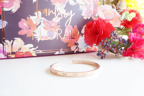 October 2018 Floral Fantasy rose gold cuff bracelet