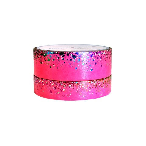 Black with Hot Pink Spirit LACE washi set (15/10mm + iridescent overla –  simply gilded