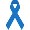 Bright blue awareness ribbon