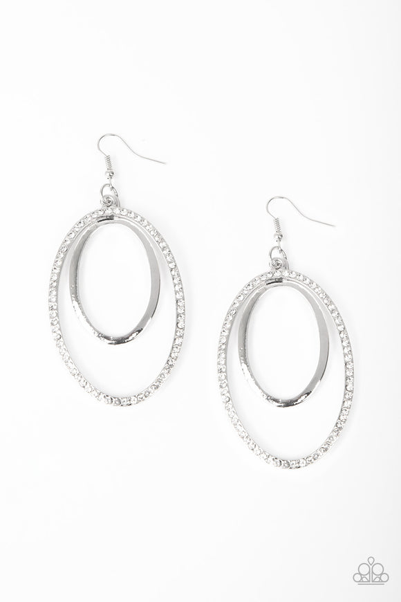 Paparazzi Vintage Vault Wrapped In Wealth White Earrings