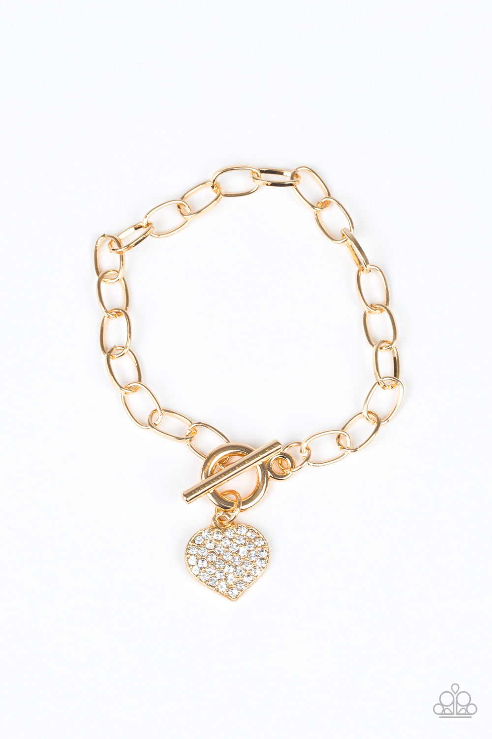 gold chain bracelet with heart charm