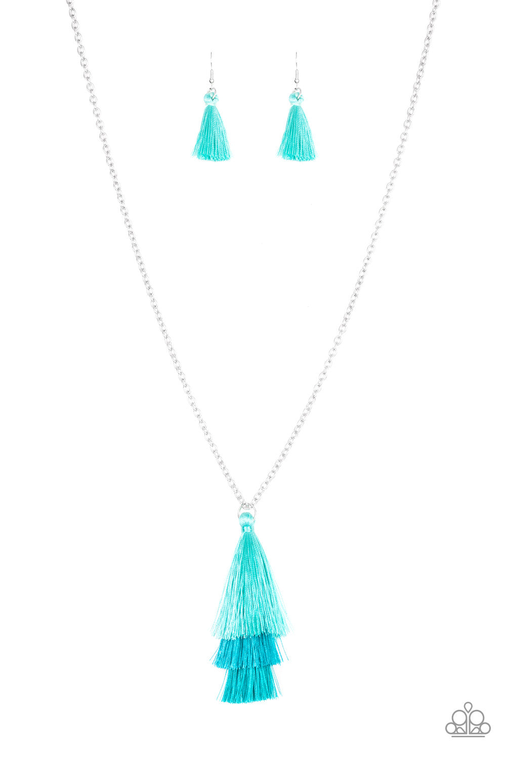 paparazzi blue tassel necklace