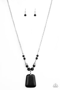 paparazzi black stone necklace