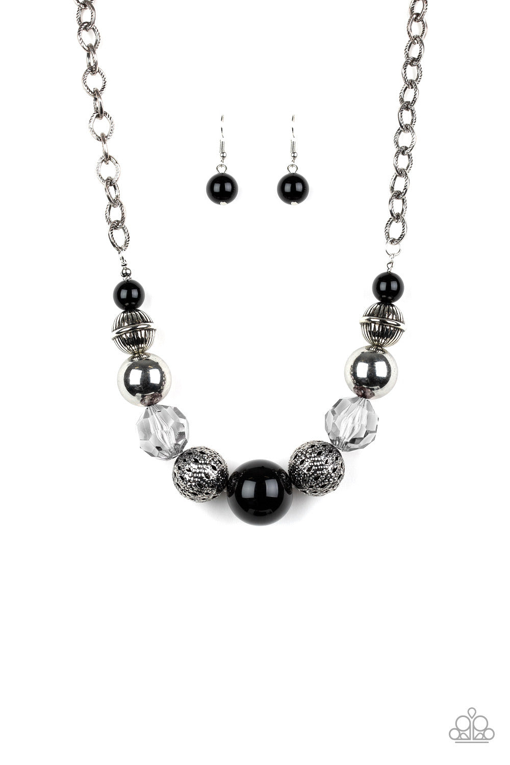 paparazzi-sugar-sugar-black-necklace-earring-set
