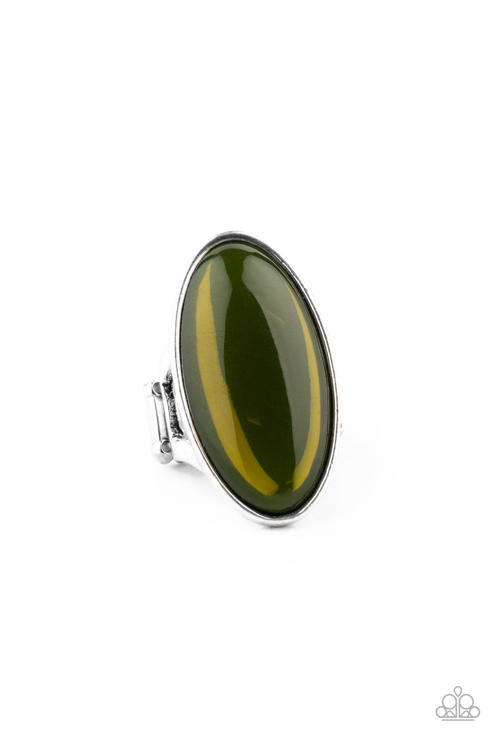 Paparazzi Mystic Moon Green Cats Eye Stone Silver Ring