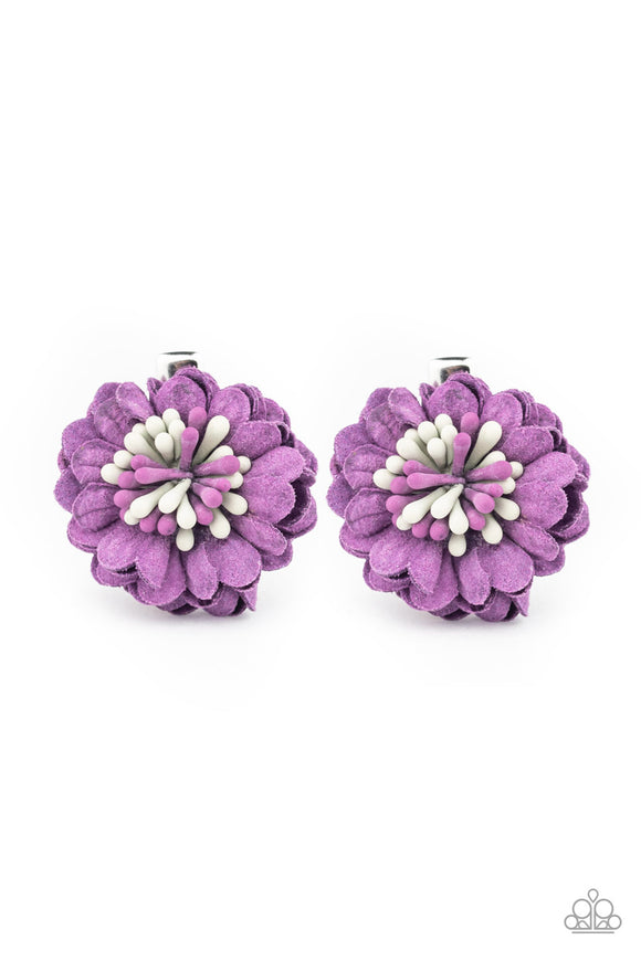 purple flower hair accessories