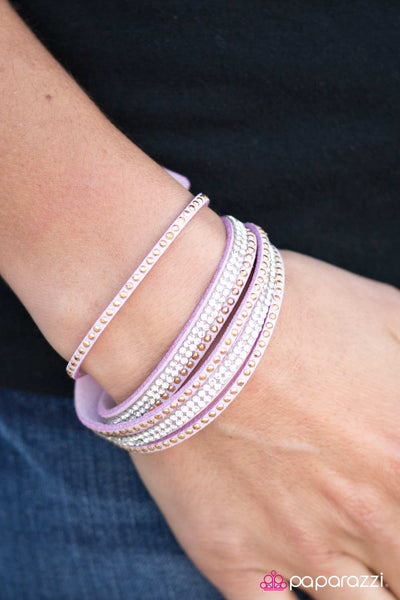 Rhinestone Double Wrap Snap Bracelet