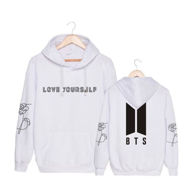 bts love yourself white hoodie