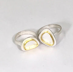 22kt gold and sterling opal rings in progress
