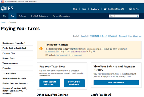 Making Irs Payments Online The Onaway