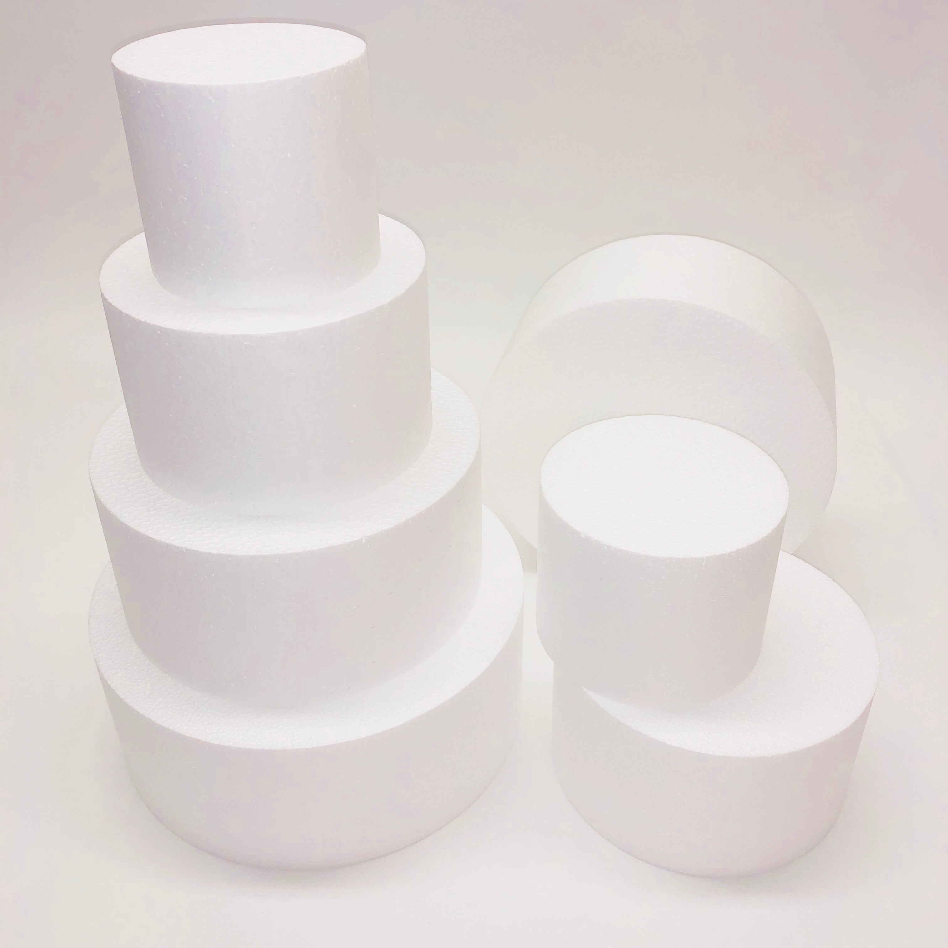 1 x Styrofoam Cylinder Block Shape (25cm) Cake Dummies