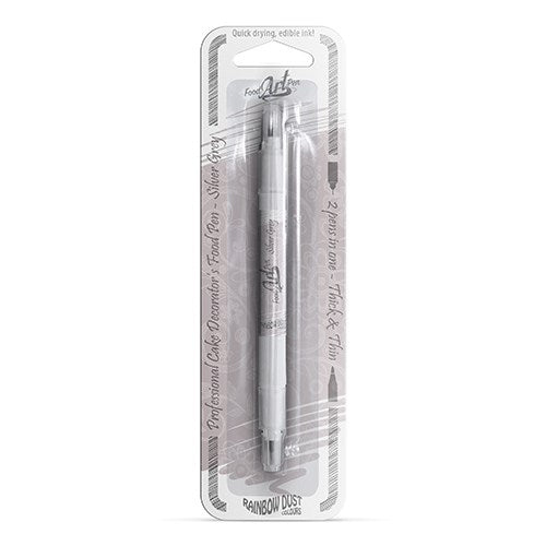 Edible Pen Silver Grey  RAINBOW DUST