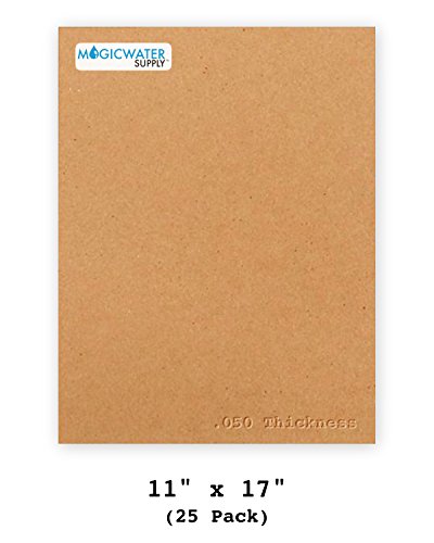 100 Chipboard Sheets 8.5 x 11 inch - 50pt (Point) Heavy Weight Brown Kraft  Cardboard for Scrapbooking & Picture Frame Backing (.050 Caliper Thick)  Paper Board