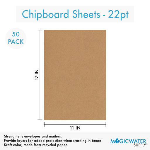 50 Sheets Chipboard 11 x 14 inch - 22pt (point) Light Weight Brown Kra —  MagicWater Supply