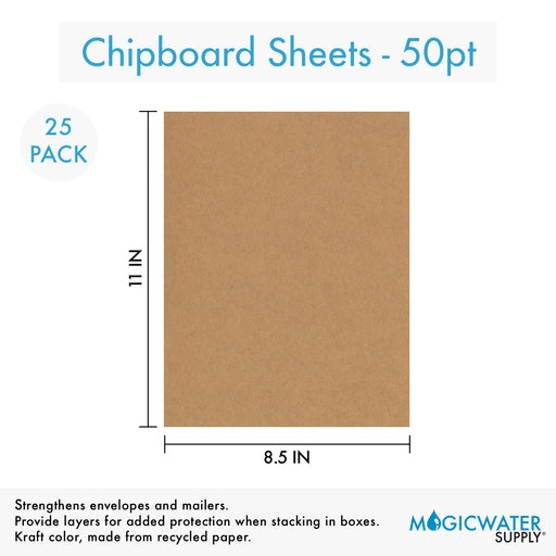 25 Chipboard Sheets 8.5 X 11 Brown Kraft Cardboard Medium Weight