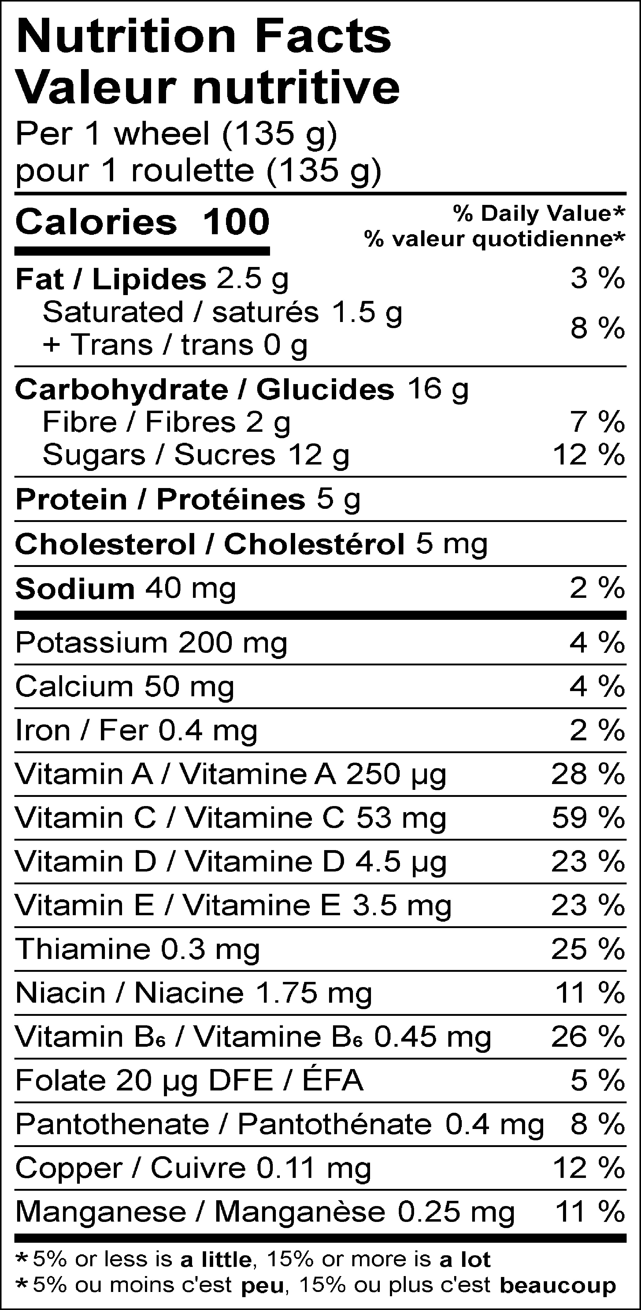 nutrition facts