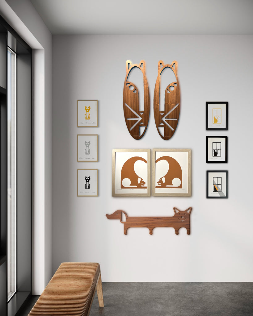 Cat and Dog Modern Sample Wall with art