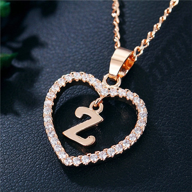 Romantic Love Pendant Necklace Initial Letter Fab Royalty Store