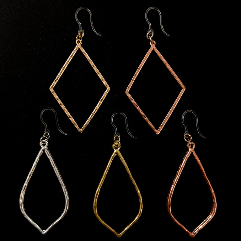 Hammered Minimalist Dangles Hypoallergenic Earrings for Sensitive Ears Made  with Plastic Posts from Earrings by Emma