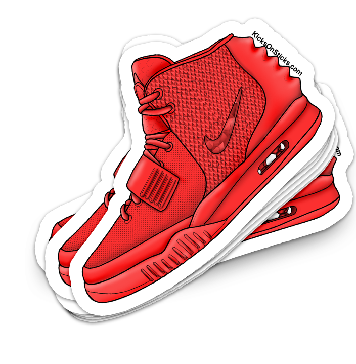 Air Yeezy 2 Red October Sneaker Sticker Kicksonsticks