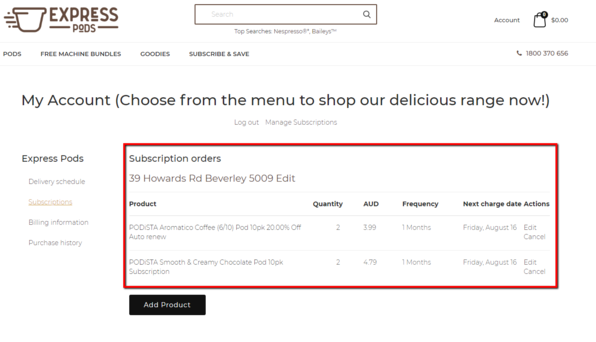 subscription orders