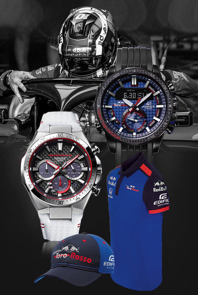 Edifice Toro Rosso Watch, Cap & Polo Shirt
