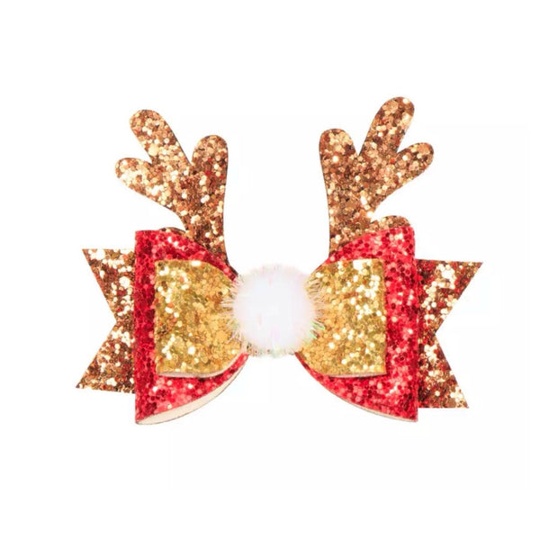 Pompom Reindeer Bow